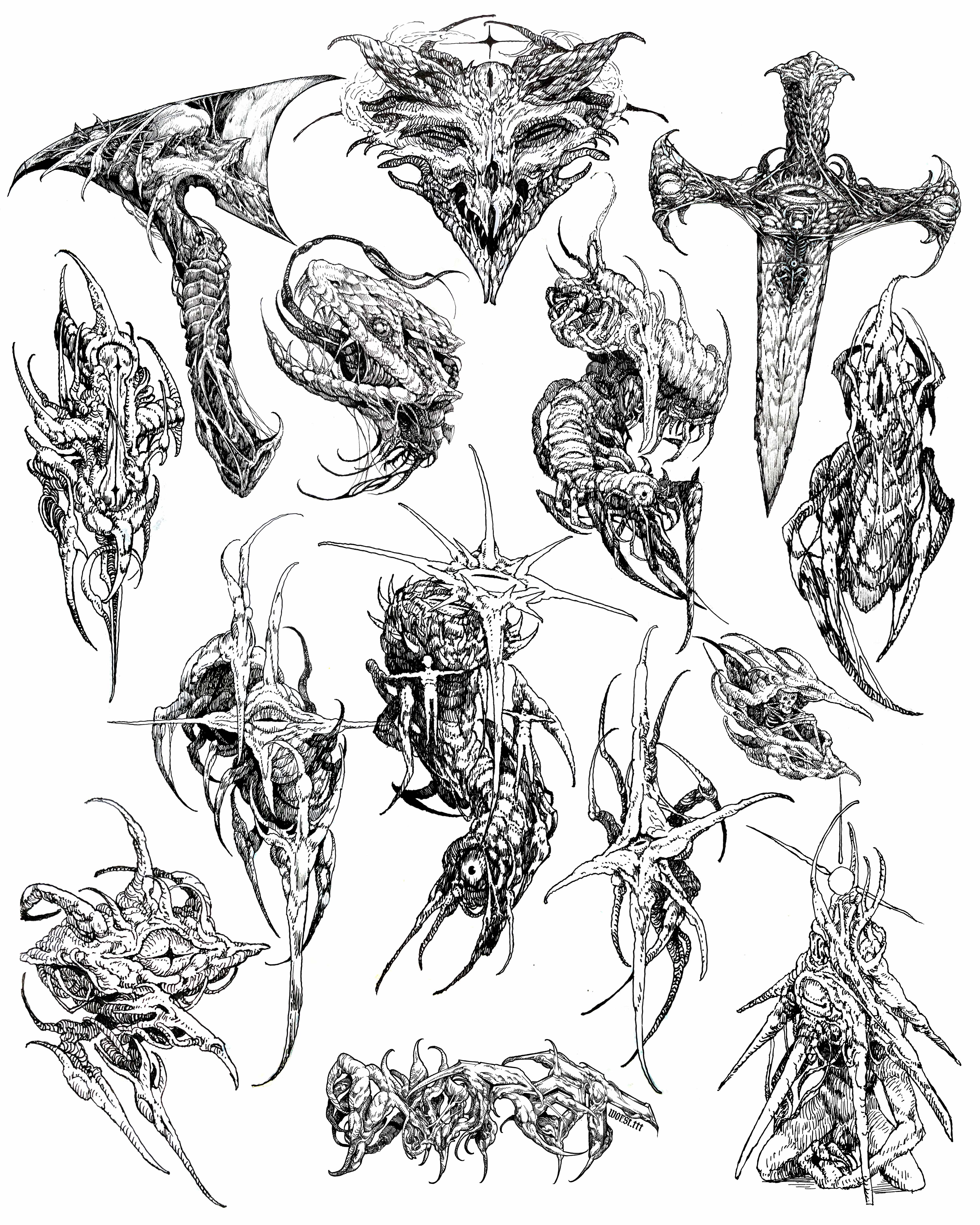 Flash Sheet 02, original tattoo flash design available by Mark Worst