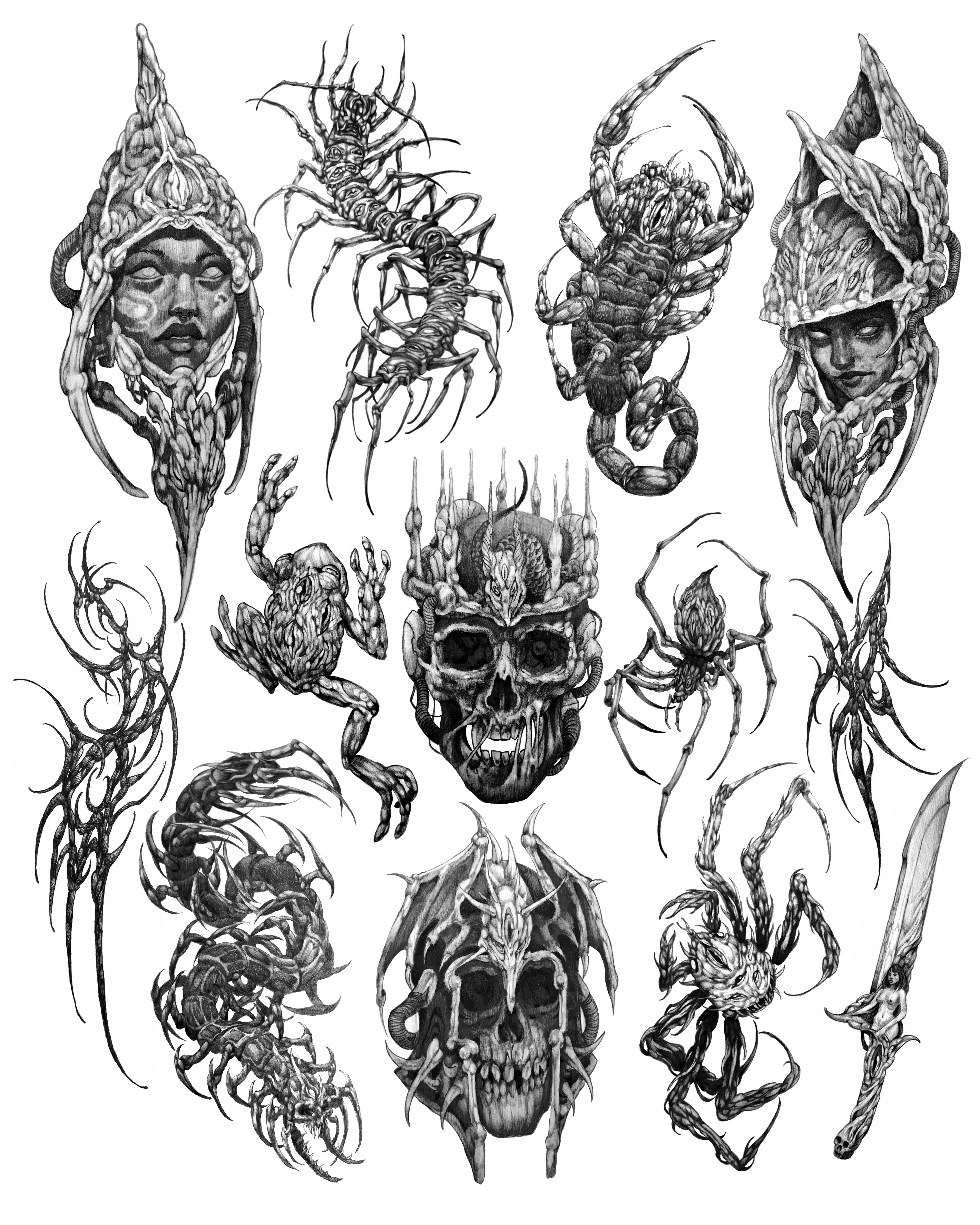 Flash Sheet 06, original tattoo flash design available by Mark Worst