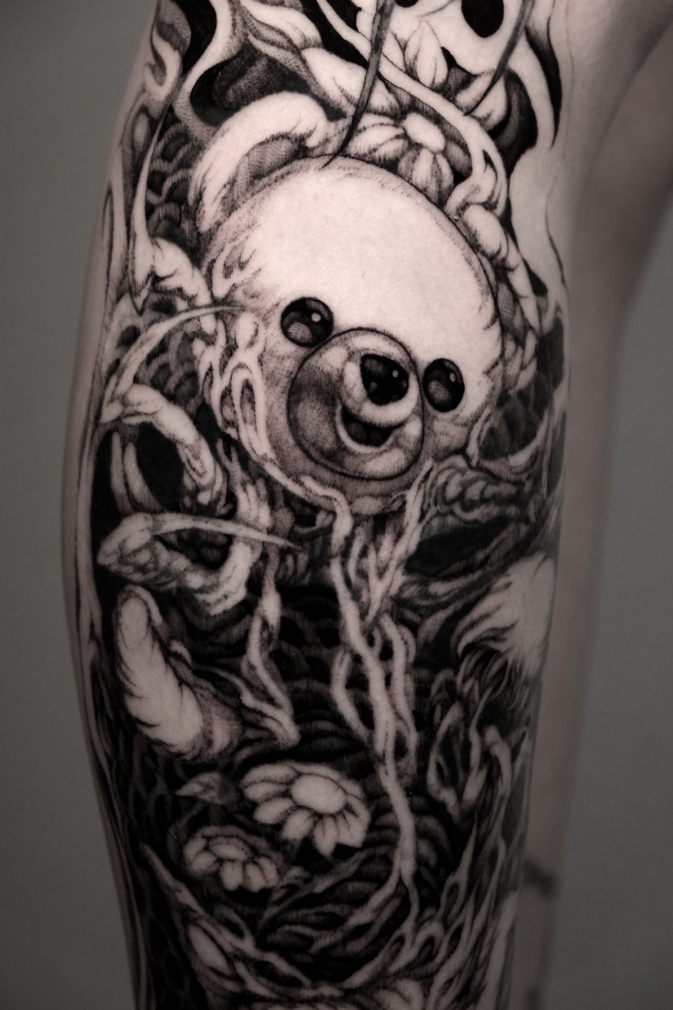 Takato Yamamoto Study, Dark Fantasy tattoo by Mark Worst, freehand dark fantasy style, Los Angeles